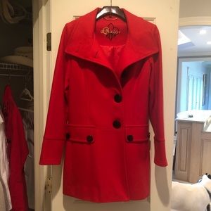 Guess Red Wool Blend Jacket size medium